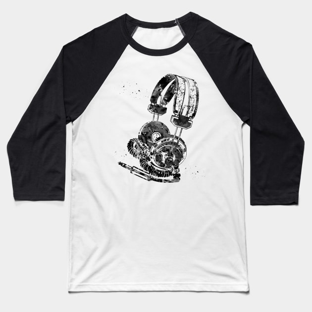 Headphones Baseball T-Shirt by erzebeth